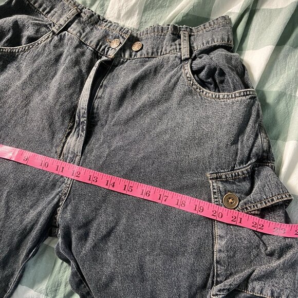 Parsley & Sage Eleanor Cargo Jeans Womens S Faded Black Baggy - Picture 12 of 12